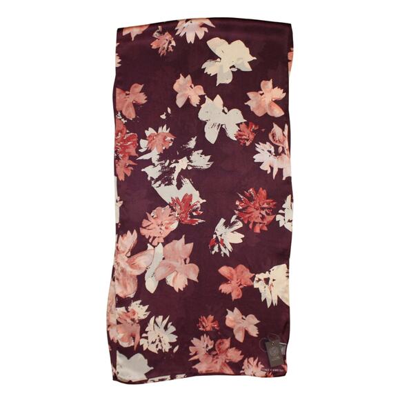 Vince Camuto Brushed Floral 100% Silk 72" x 18" Oblong Scarf #VC2490 - Picture 1 of 2